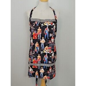 Timeless Treasures Rare Fabric  Fun Hot  Hunks, Men at Work Apron